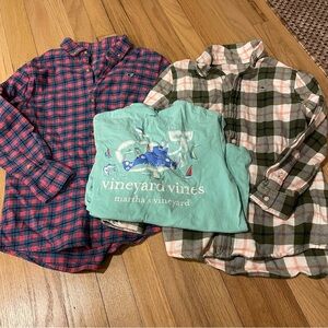 Vineyard Vines Boys Flannels and Graphic Shirt Lot